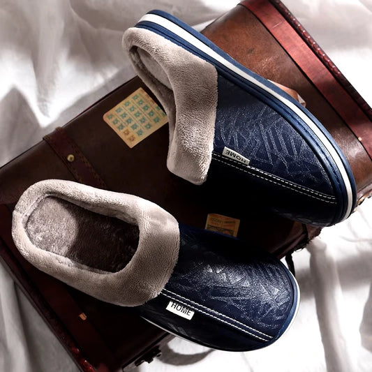 Unisex Plush Lined Slip-On Slippers