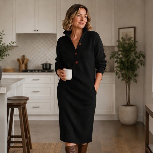Women's Button-Front Sweater Dress