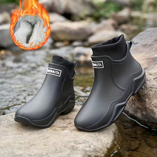 Cozy Velvet Winter Rain Boots | Waterproof & Warm