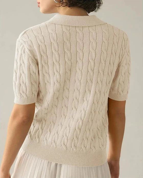 Women’s Textured Polo Sweater