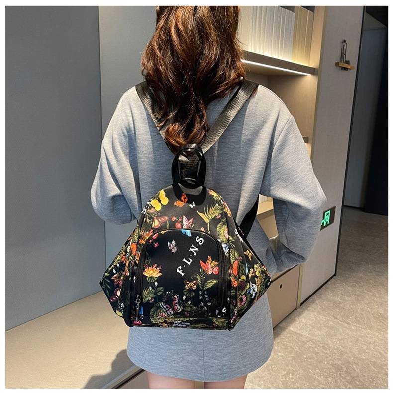 Women's Floral Print Convertible Backpack Bag