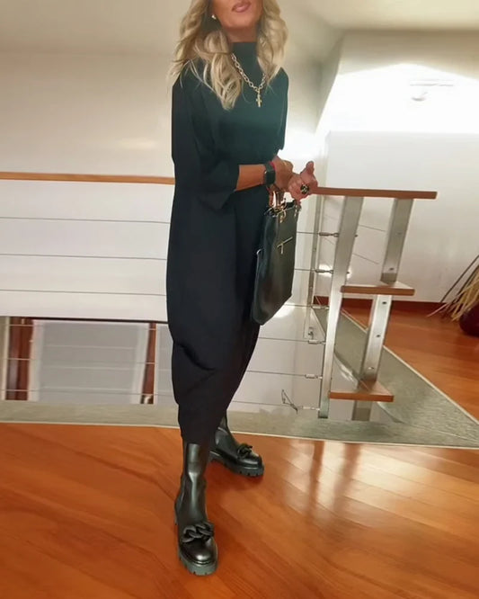 Women's High Neck Loose Dress