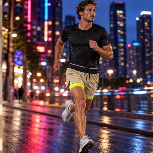 Men's Two-Layer Athletic Running Shorts