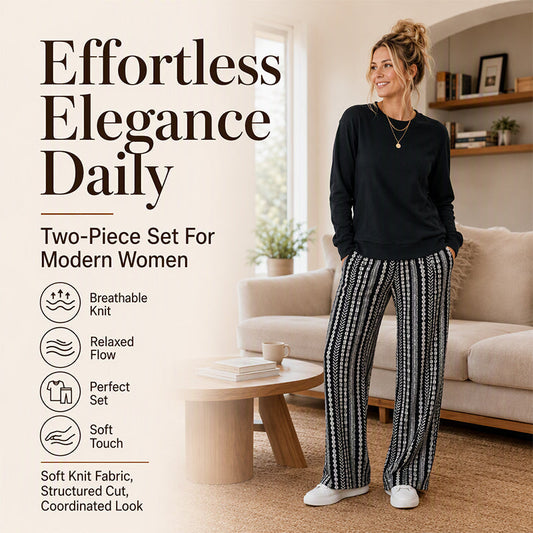 Women's Printed Pants Two-Piece Set