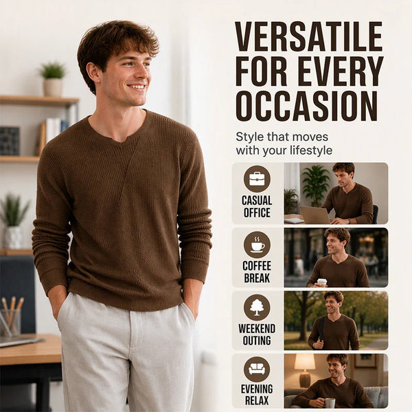 Men's V-Neck Knit Sweater