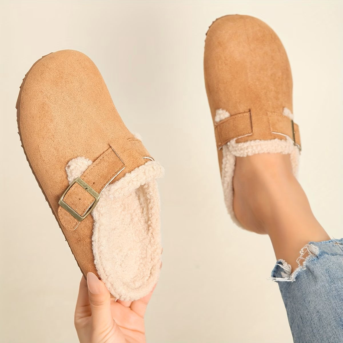 Women's Buckle Strap Mule Shoes