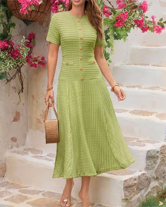 Women's Textured Button-Front Dress