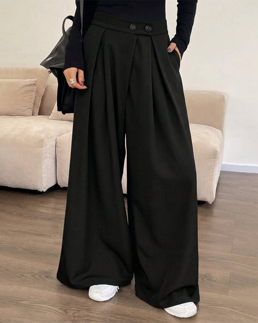 Women's Pleated Wide-Leg Dress Pants