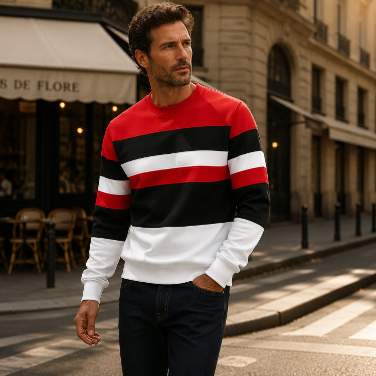 Men's Striped Crewneck Pullover