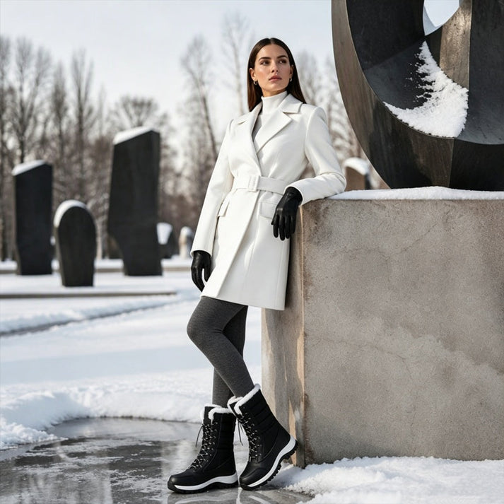 Women's Lace-Up Faux Fur Snow Boots
