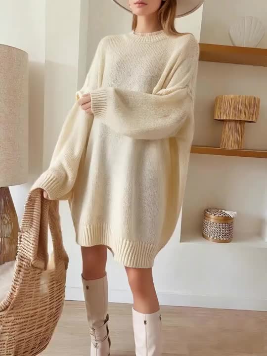 Women's Relaxed Knit Sweater Dress