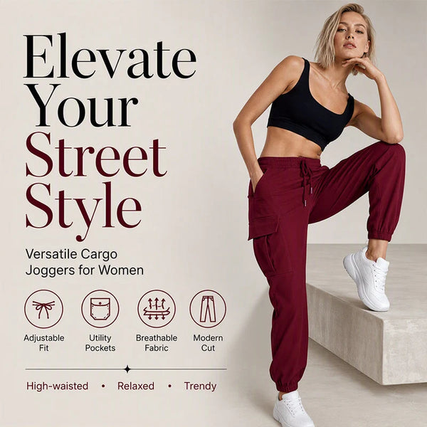 Women's Drawstring Waist Cargo Pants