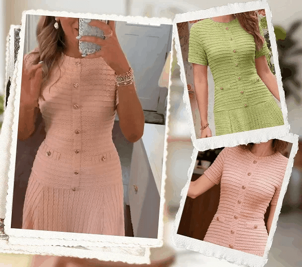 Women's Textured Button-Front Dress
