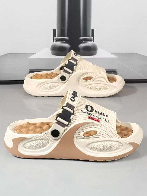 Men’s Textured Thick-Sole Slide Sandals
