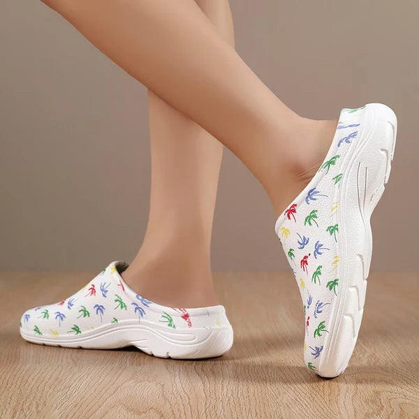 Women’s Coconut Tree Print Casual Slides