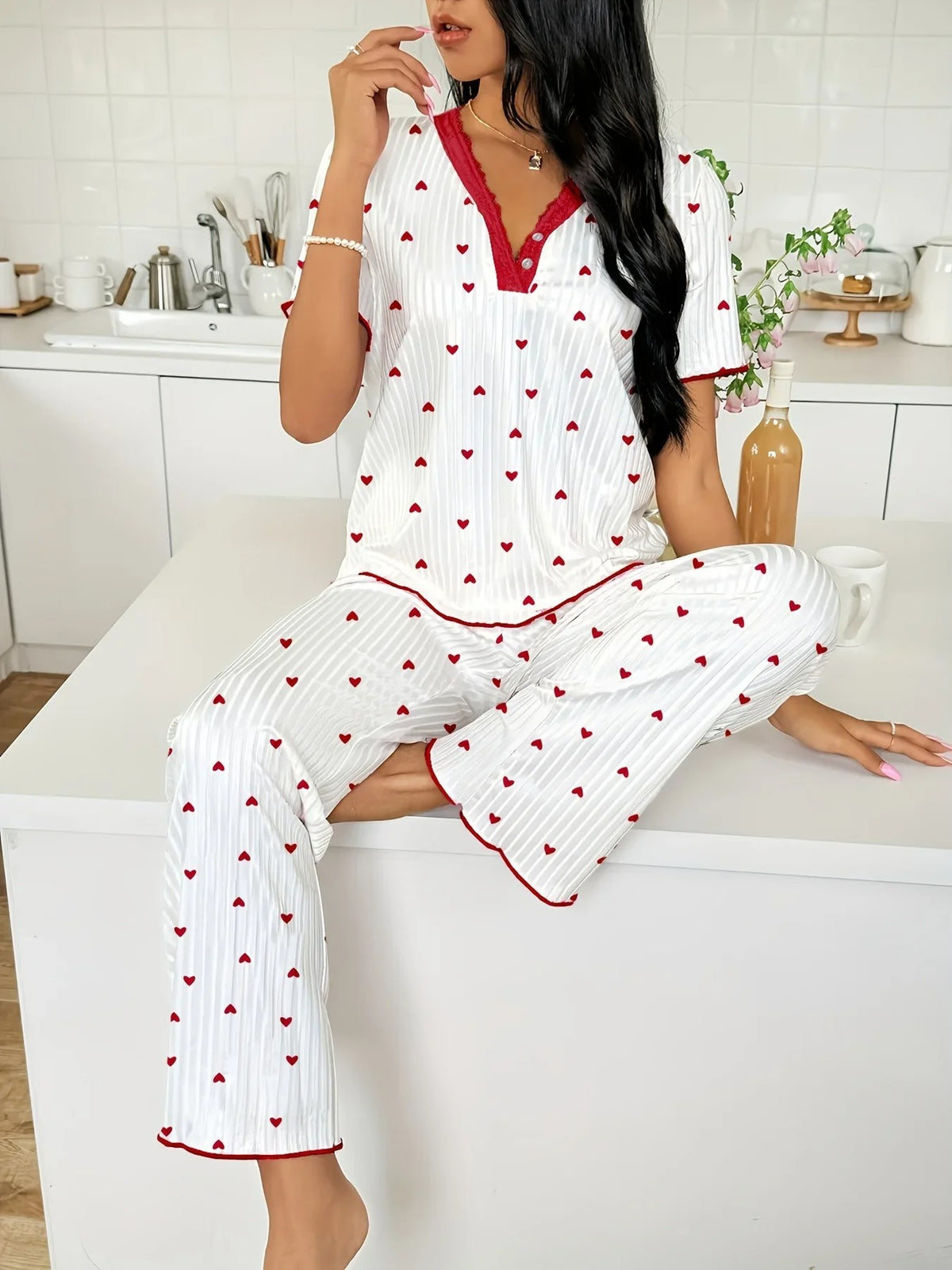 Women's Printed Two-Piece Pajama Set