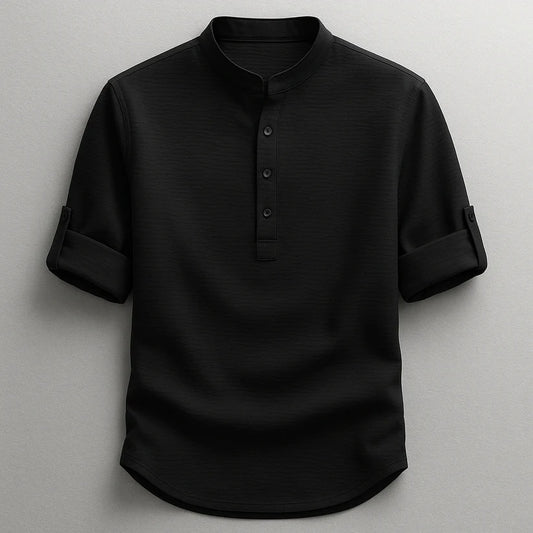 Men's Textured Henley Shirt