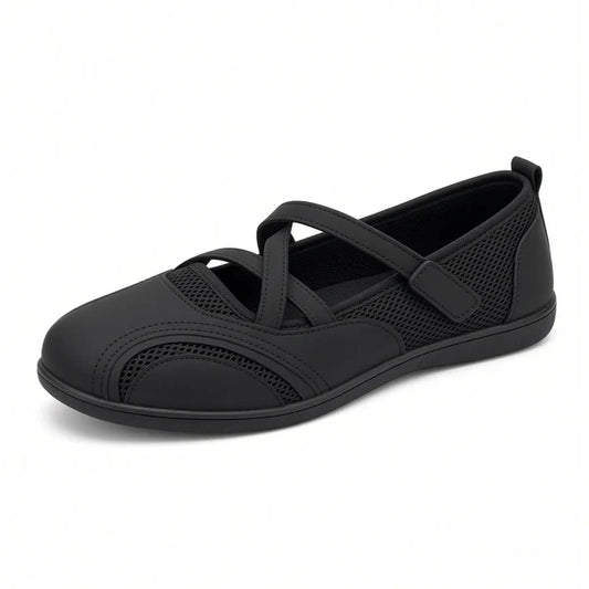 Women's Mesh Strap Mary Jane Flats