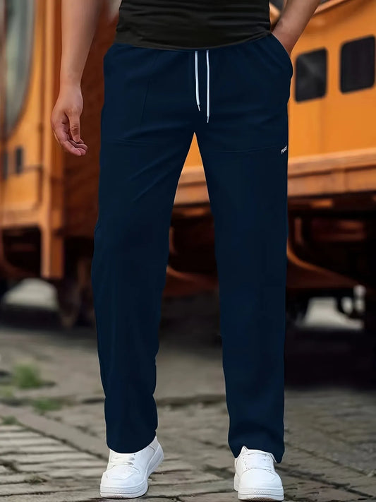 Men's Drawstring Straight-Leg Casual Pants