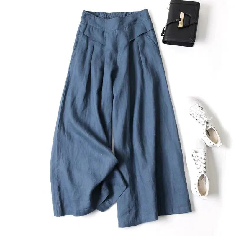 Women’s Linen-Blend Wide-Leg Pants