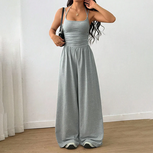 Women’s Casual Spaghetti Strap Wide-Leg Jumpsuit