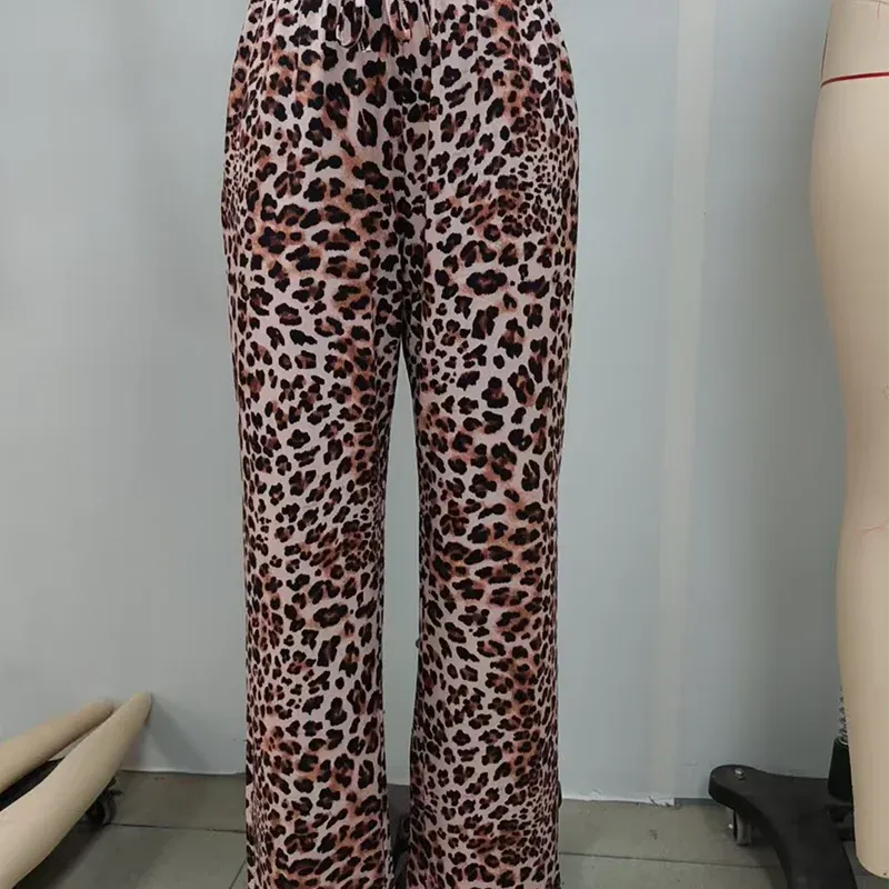 Women’s Leopard Print Wide-Leg Pants
