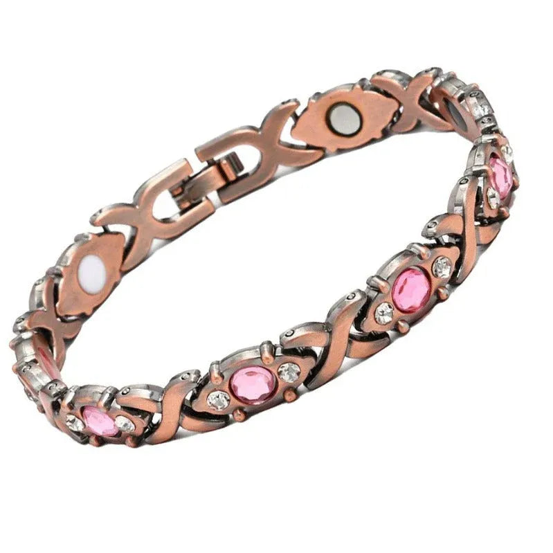 Elegant Crystal Accent Link Bracelet