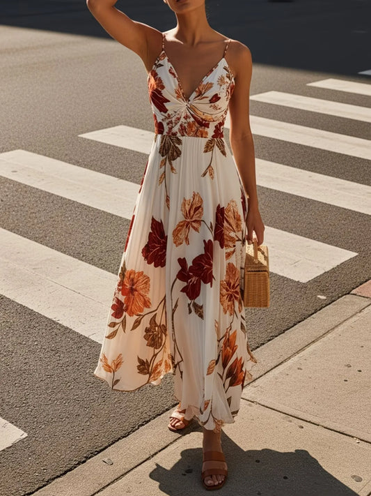 Women's Floral Print Sleeveless Maxi Dress