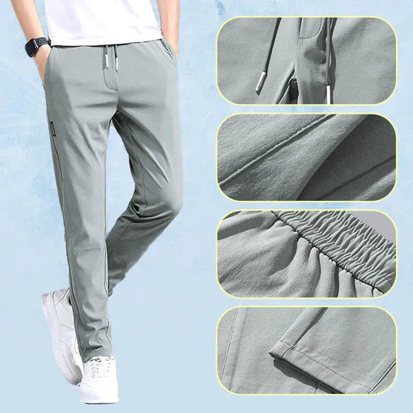 Men’s Quick-Dry Stretch Pants with Zipper Pockets