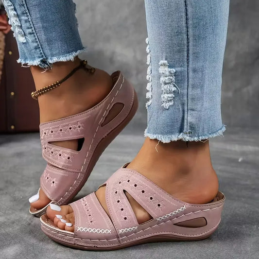 Women’s Cutout Wedge Slide Sandals