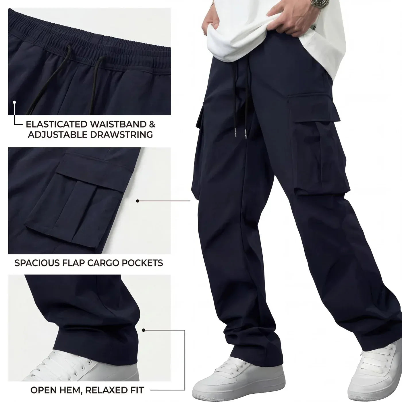 Men’s Lightweight Twill Cargo Pants with Utility Pockets
