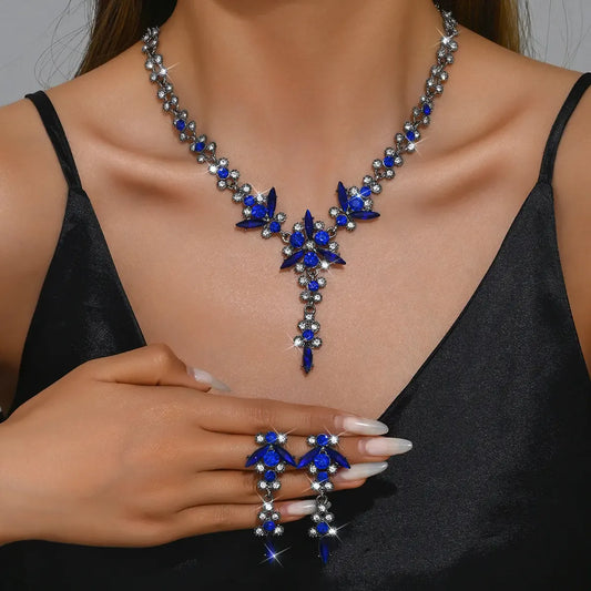 Crystal Statement Necklace and Earrings Set