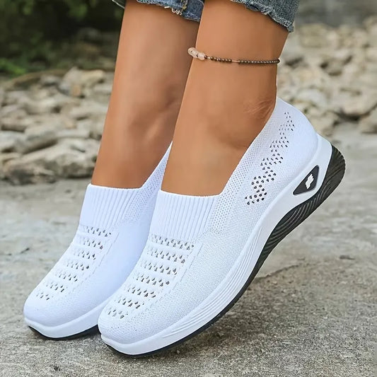 Women’s Breathable Knit Slip-On Walking Sneakers