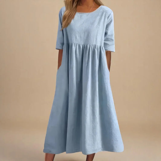 Women’s Relaxed Cotton-Blend Midi Dress