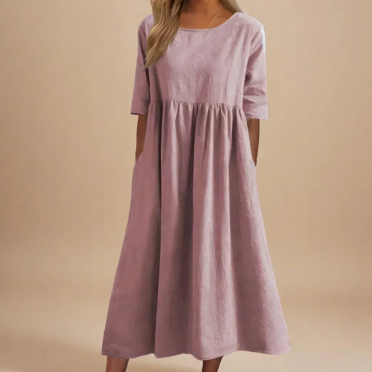Women’s Relaxed Cotton-Blend Midi Dress
