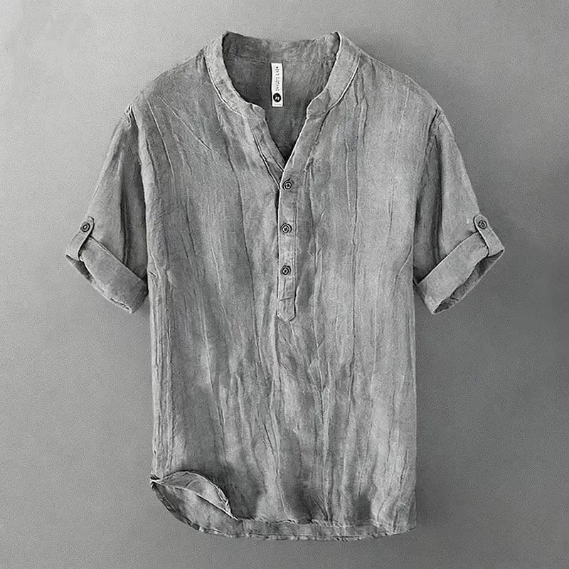 Men’s Rolled-Sleeve Henley Shirt