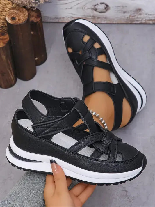 Women’s Cutout Hook-and-Loop Wedge Sneakers