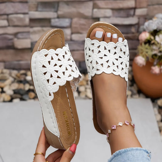 Women’s Crochet Wedge Slide Sandals