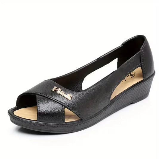 Women’s Peep-Toe Comfort Wedge Flats
