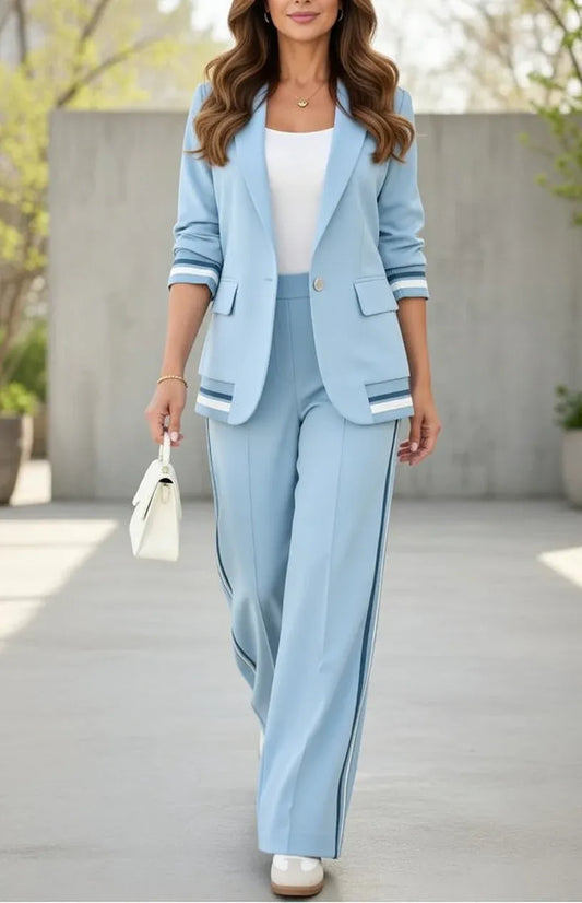Women’s Tailored Blazer and Wide-Leg Pants Set