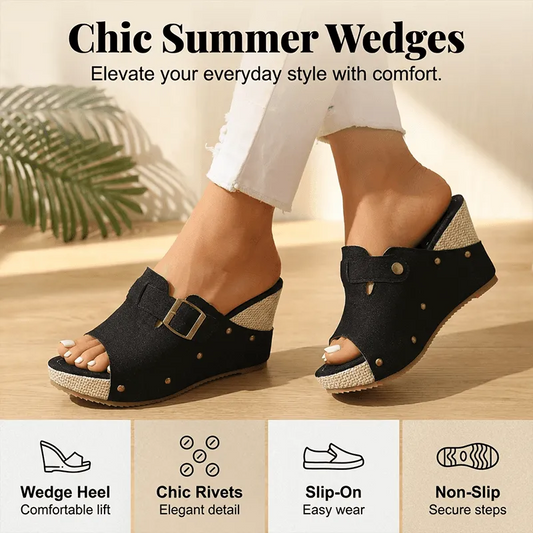 Women’s Buckle Strap Platform Wedge Sandals
