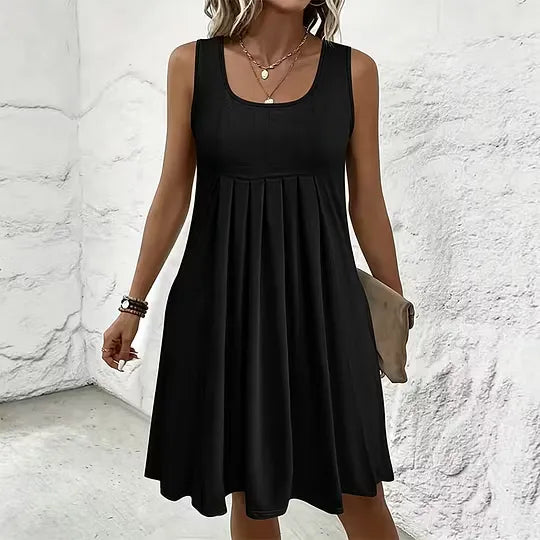 Women's Sleeveless Pleated Swing Dress
