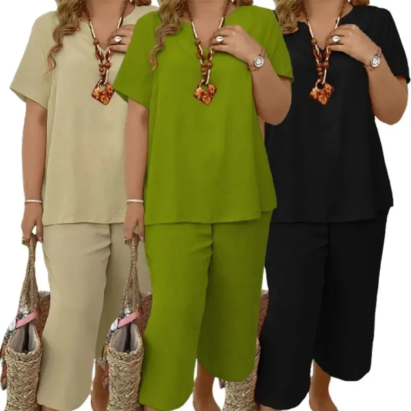 Women’s Casual Two-Piece Top and Pants Set