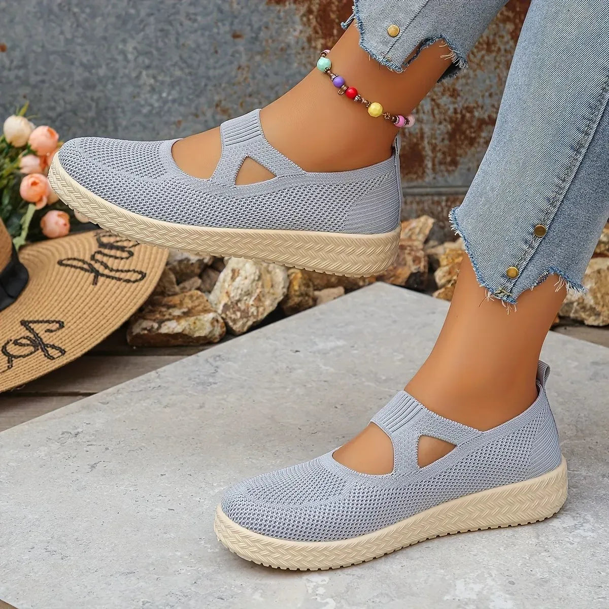 Women’s Breathable Knit Slip-On Casual Comfort Shoes