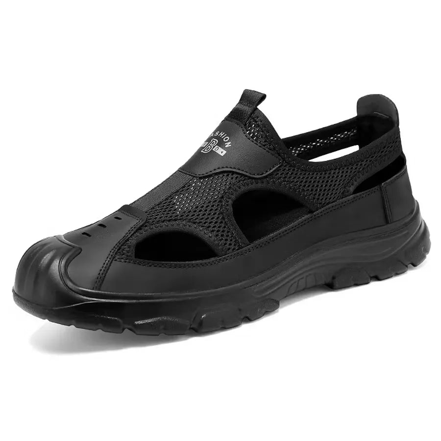 Men's Breathable Mesh Closed-Toe Sport Sandals