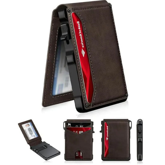 Slim RFID Pop-Up Card Wallet with Money Clip