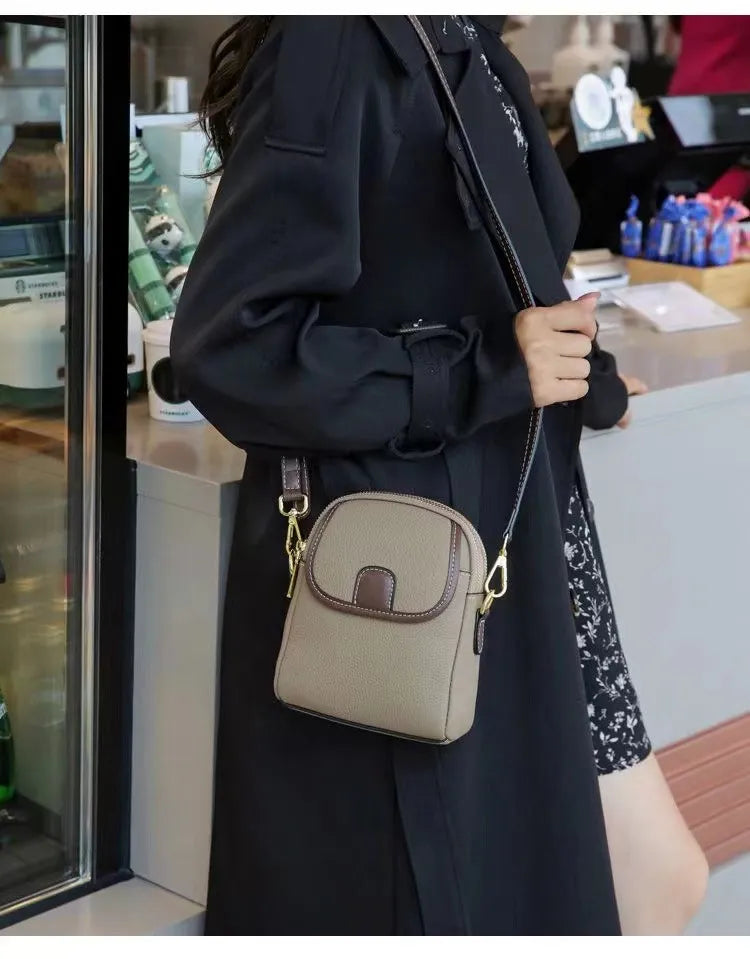 Women’s Leather-Look Double-Zip Crossbody Bag