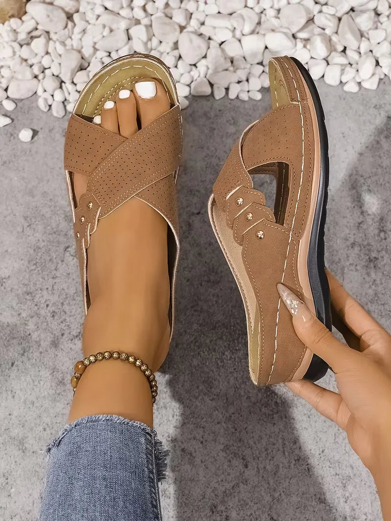 Women’s Cutout Slip-On Comfort Sandals