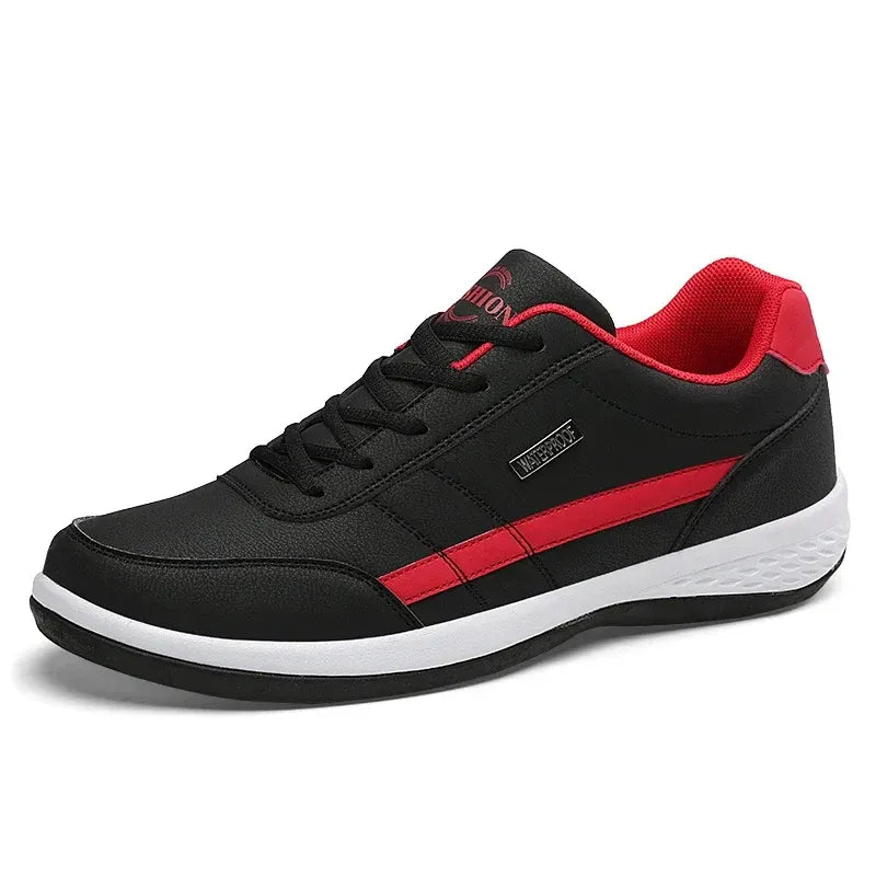 Men’s Casual Lace-Up Leather-Look Sneakers