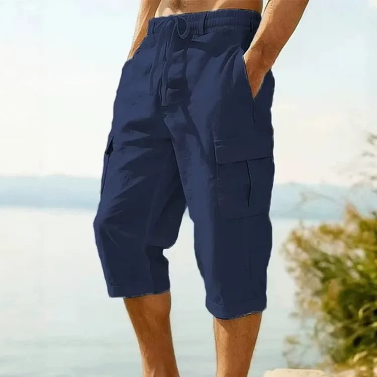 Men's Drawstring Cargo Capri Pants
